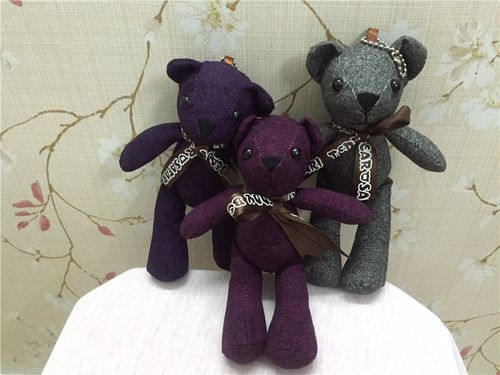 广东工厂直销现货小挂件三色小熊玩偶包包上珠链玩具布艺公仔
